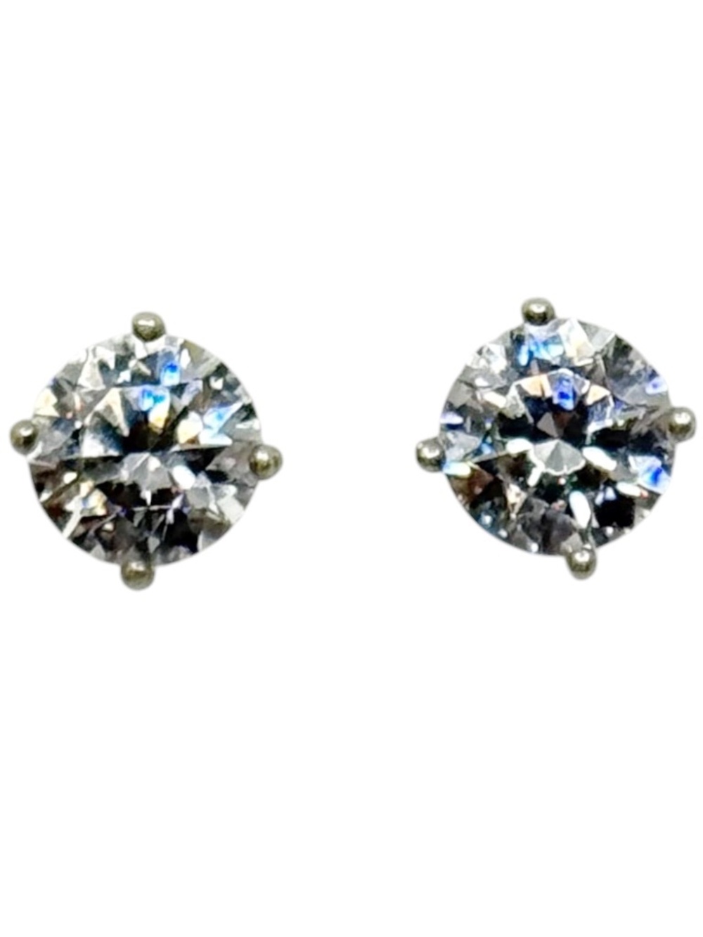 TCS sterling silver cubic zirconia stud earrings - GM511